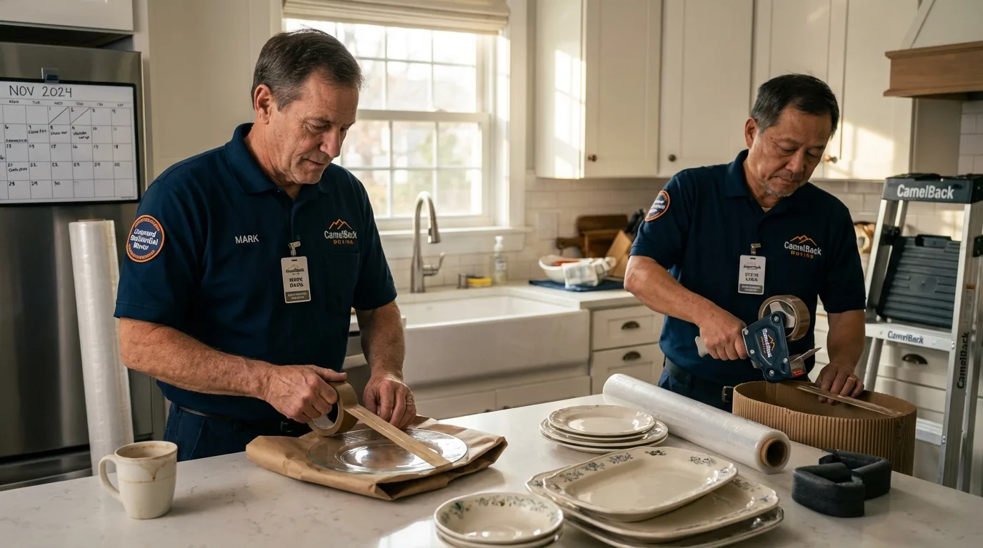 Professional crew packing kitchen dishware in Garretson, SD